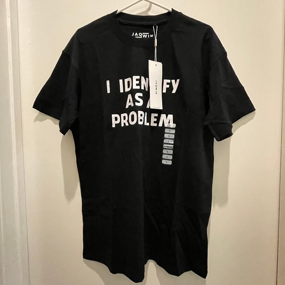 I Identify As The Problem Black & White Size L Large Men’s Graphic T-shirt